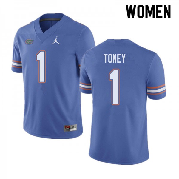 Jordan Brand Women #1 Kadarius Toney Florida Gators College Football Jersey Blue
